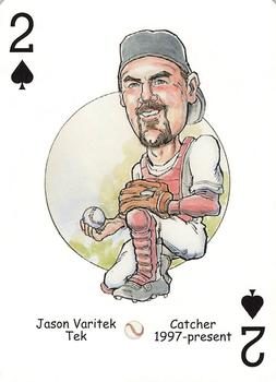 2005 Hero Decks Boston Red Sox Baseball Heroes Playing Cards (1st Edition) #2♠ Jason Varitek Front