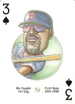 2005 Hero Decks Boston Red Sox Baseball Heroes Playing Cards (1st Edition) #3♠ Mo Vaughn Front