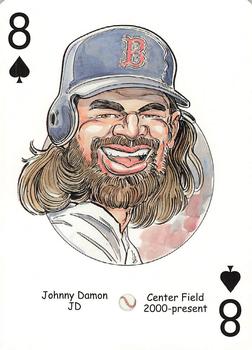 2005 Hero Decks Boston Red Sox Baseball Heroes Playing Cards (1st Edition) #8♠ Johnny Damon Front