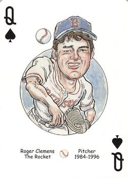 2005 Hero Decks Boston Red Sox Baseball Heroes Playing Cards (1st Edition) #Q♠ Roger Clemens Front