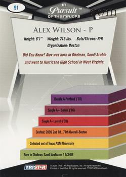 2011 TriStar Pursuit - Autographs Gold #91 Alex Wilson Back
