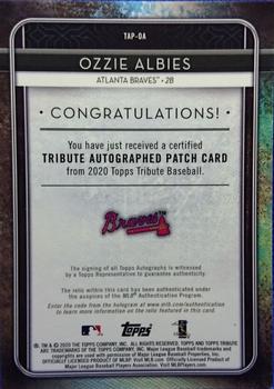 2020 Topps Tribute - Autograph Patches #TAP-OA Ozzie Albies Back