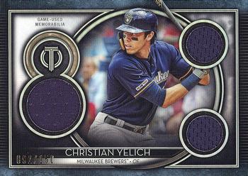 2020 Topps Tribute - Triple Relics #TTR-CY Christian Yelich Front