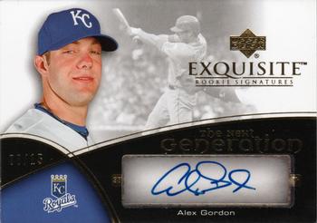 2007 Upper Deck Exquisite Collection Rookie Signatures - The Next Generation Signatures Gold #TNG-AG Alex Gordon Front