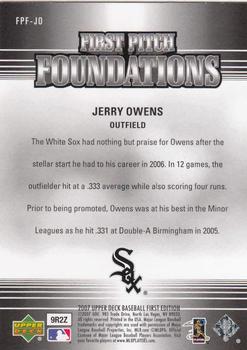 2007 Upper Deck First Edition - First Pitch Foundations #FPF-JO Jerry Owens Back