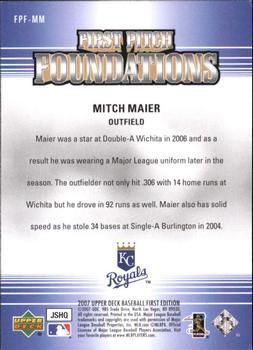 2007 Upper Deck First Edition - First Pitch Foundations #FPF-MM Mitch Maier Back