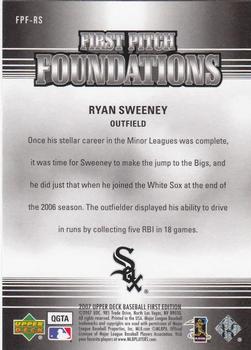 2007 Upper Deck First Edition - First Pitch Foundations #FPF-RS Ryan Sweeney Back