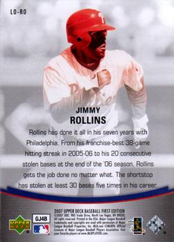 2007 Upper Deck First Edition - Leading Off #LO-RO Jimmy Rollins Back