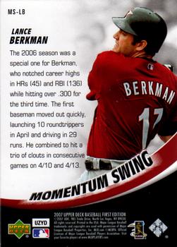2007 Upper Deck First Edition - Momentum Swing #MS-LB Lance Berkman Back