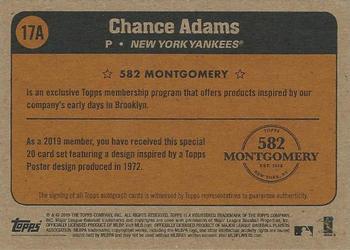 2018-19 Topps 582 Montgomery Club Set 3 - Autographs #17A Chance Adams Back