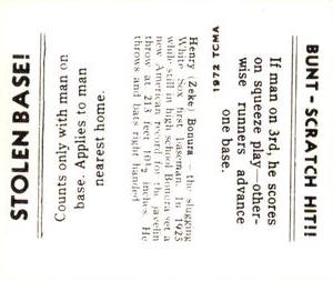 1972 TCMA 1936 Goudey R322 Reprints #NNO Henry Bonura Back