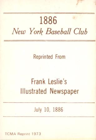 1973 TCMA 1886 Frank Leslie New York Giants (reprint) #NNO Daniel Richardson Back