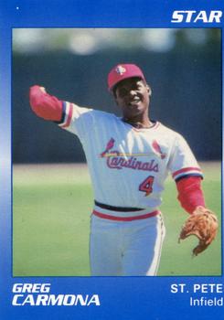 1989 Star St. Petersburg Cardinals - Platinum #5 Greg Carmona Front