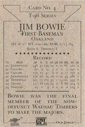 1996 Signature Rookies Old Judge - Club Set #4 Jim Bowie Back