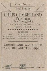 1996 Signature Rookies Old Judge - Club Set #8 Chris Cumberland Back