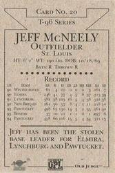 1996 Signature Rookies Old Judge - Club Set #20 Jeff McNeely Back
