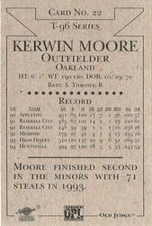 1996 Signature Rookies Old Judge - Club Set #22 Kerwin Moore Back