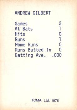 1975 TCMA 1946 Boston Red Sox (Blue Names) #NNO Andy Gilbert Back