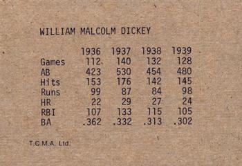 1983 TCMA 1936-39 New York Yankee Dynasty #NNO Bill Dickey Back
