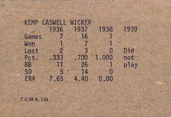 1983 TCMA 1936-39 New York Yankee Dynasty #NNO Kemp Wicker Back
