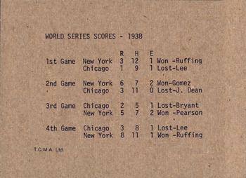 1983 TCMA 1936-39 New York Yankee Dynasty #NNO Red Rolfe / Tony Lazzeri / Lou Gehrig / Frank Crosetti Back