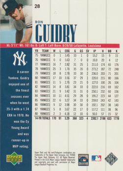 2000 Upper Deck Yankees Legends - MasterpieceSet #28 Ron Guidry Back