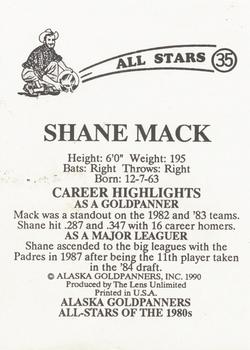 1990 Alaska Goldpanners All-Stars of the 1980s #35 Shane Mack Back