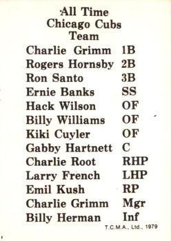 1979 TCMA All Time Chicago Cubs #NNO Ernie Banks Back