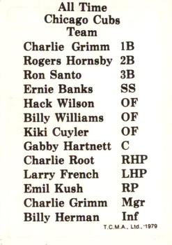 1979 TCMA All Time Chicago Cubs #NNO Gabby Hartnett Back