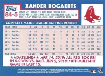 2019 Topps On-Demand Mini - 1984 Topps Baseball - Update #84-5 Xander Bogaerts Back