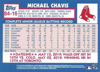 2019 Topps On-Demand Mini - 1984 Topps Baseball - Update Pink #84-16 Michael Chavis Back