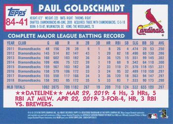2019 Topps On-Demand Mini - 1984 Topps Baseball - Update Pink #84-41 Paul Goldschmidt Back