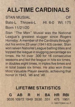 1983 TCMA All-Time St. Louis Cardinals Mixed Backs #7 Stan Musial Back
