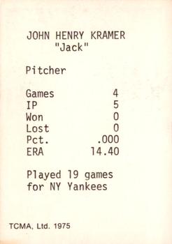 1975 TCMA 1951 New York Giants (Orange Names) #NNO Jack Kramer Back
