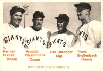 1975 TCMA 1951 New York Giants (Orange Names) #NNO Willie Mays / Leo Durocher Front