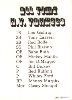 1980 TCMA All Time New York Yankees Set C #011 Johnny Murphy Back