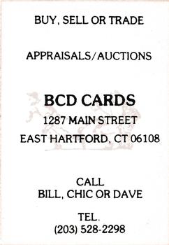 1986 BCD Cards #2 Roger Clemens Back