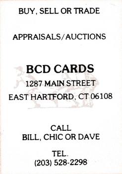 1986 BCD Cards #1 Don Mattingly Back