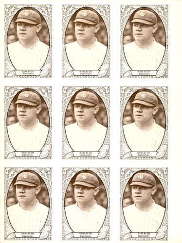 1983 TCMA 1984 National Sports Collectors Convention Babe Ruth Sheet #NNO Babe Ruth Front