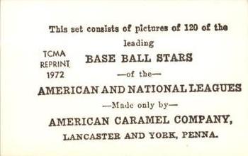 1972 TCMA 1922 American Caramel E121 Reprints #NNO Babe Ruth Back