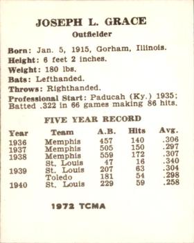 1972 TCMA 1941 St. Louis Browns W753 Reprints #NNO Joe Grace Back