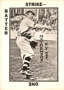 1973 TCMA 1913 Tom Barker Baseball Card Game (WG6 Red Backs) (reprint) #NNO Christy Mathewson Front
