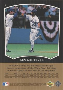 1998 Upper Deck Ken Griffey Jr.'s Most Memorable Home Runs #1 Ken Griffey Jr. Back