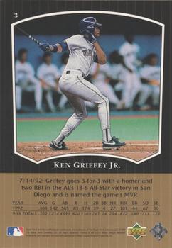 1998 Upper Deck Ken Griffey Jr.'s Most Memorable Home Runs #3 Ken Griffey Jr. Back