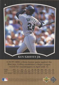1998 Upper Deck Ken Griffey Jr.'s Most Memorable Home Runs #8 Ken Griffey Jr. Back