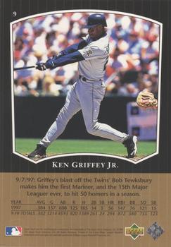 1998 Upper Deck Ken Griffey Jr.'s Most Memorable Home Runs #9 Ken Griffey Jr. Back