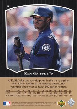 1998 Upper Deck Ken Griffey Jr.'s Most Memorable Home Runs #11 Ken Griffey Jr. Back