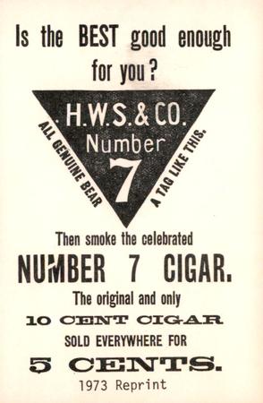 1973 TCMA 1889 Number 7 Cigars (N526) (reprint) #NNO Hardie Richardson Back