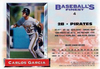 1993 Finest #4 Carlos Garcia Back