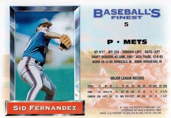 1993 Finest #5 Sid Fernandez Back